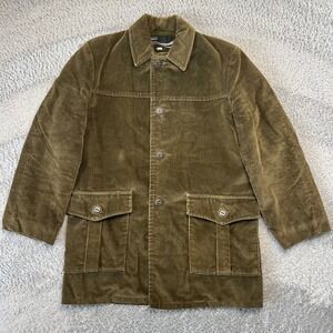 Vintage Montgomery Ward Corduroy Chore Jacket Mens Medium Olive Green Workwear